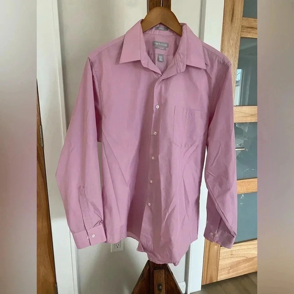 Van Heusen Poplin Collared Long Sleeve Dress Shirt Men’s‎ 16.5 (34) Pink NWOT - Picture 5 of 12